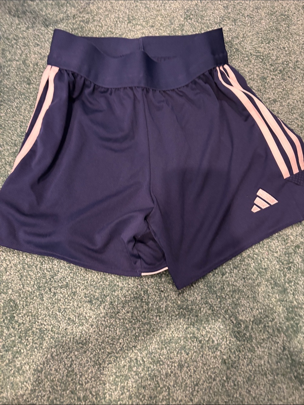 adidas Women’s Navy 3-Stripes Athletic Shorts — Small EUC